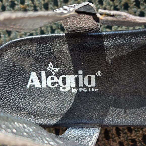 NWOB Alegria Multi Strap Sandals Black White 41/10.5-11 - Picture 4 of 6